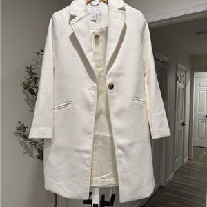Halston Heritage White peacoat Tailored Minimalist Design